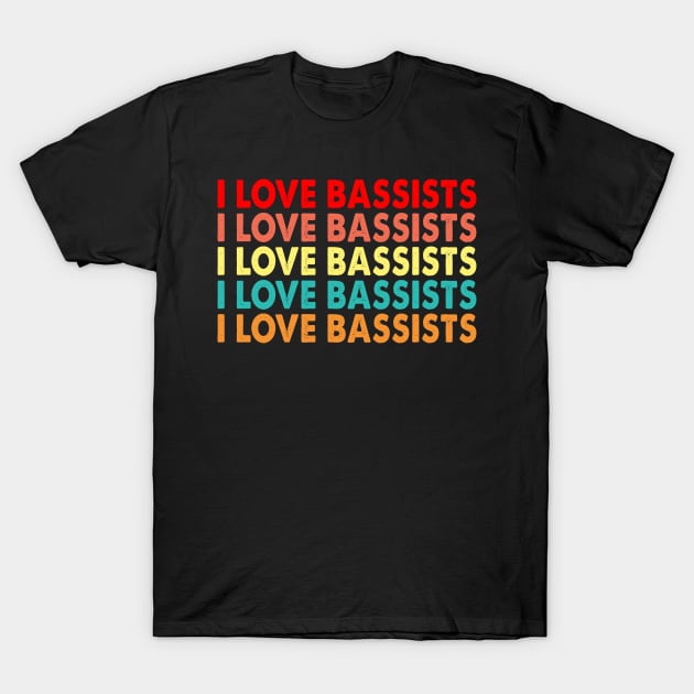 Vintage I Heart Love Bassists Musicians Band Retro T-Shirt by Spit in my face PODCAST